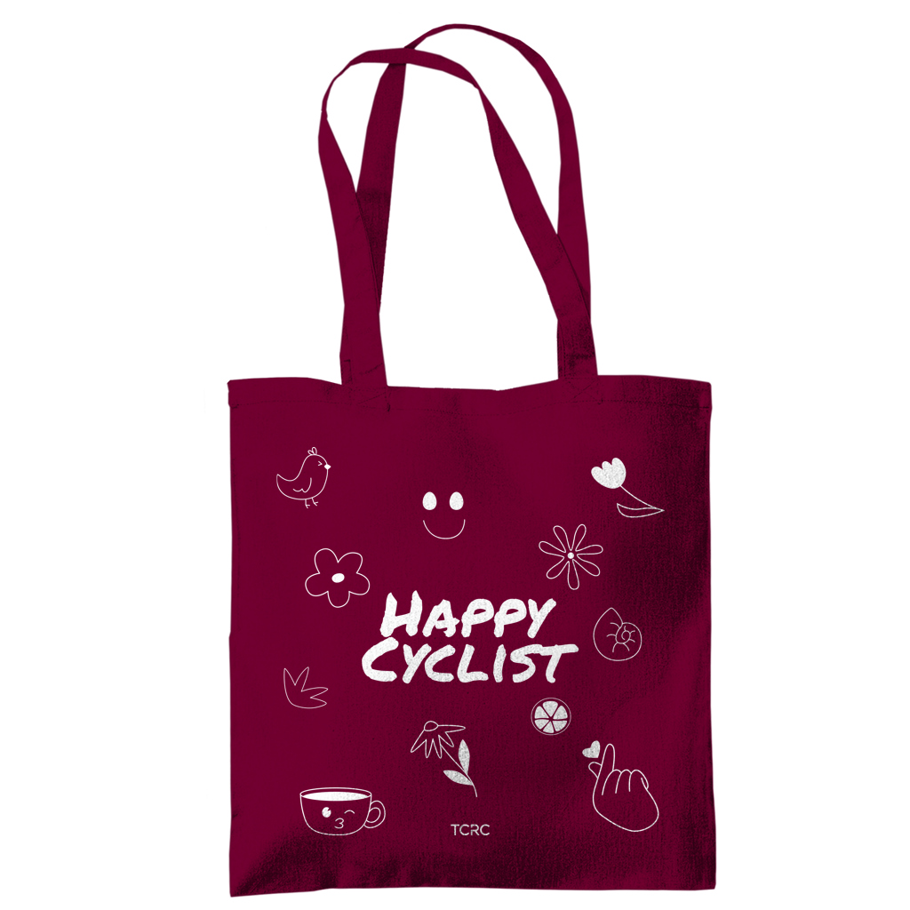Jute Beutel Happy Cyclist