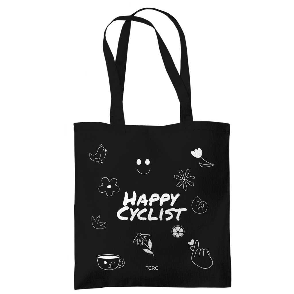 Jute Beutel Happy Cyclist