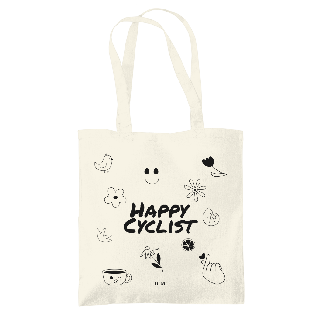 Jute Beutel Happy Cyclist